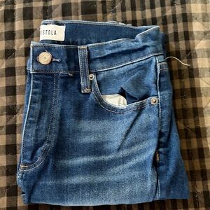 Pistola Distressed Ankle Jeans in Deep Blue